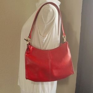 Liz Claiborn Red Should Bag with Goldtone Hardware